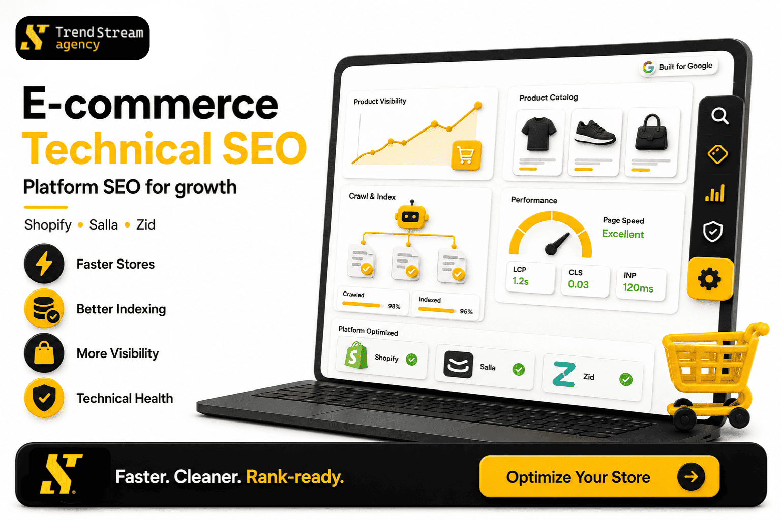 Technical SEO audit dashboard
