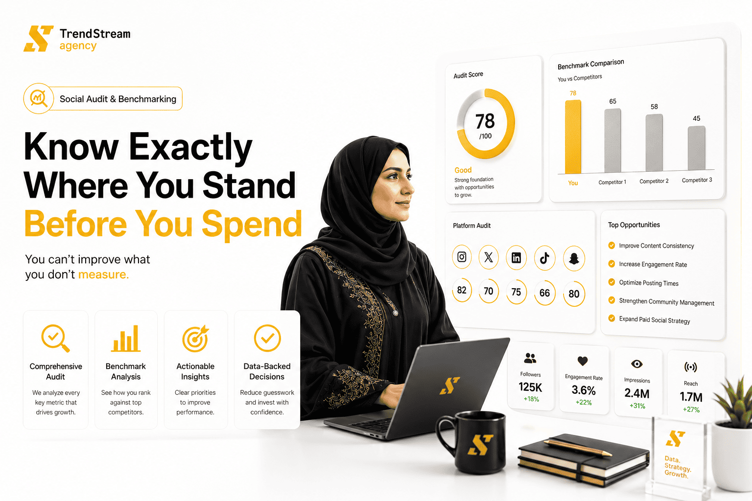 Social Media Audit Dashboard and Competitor Benchmark