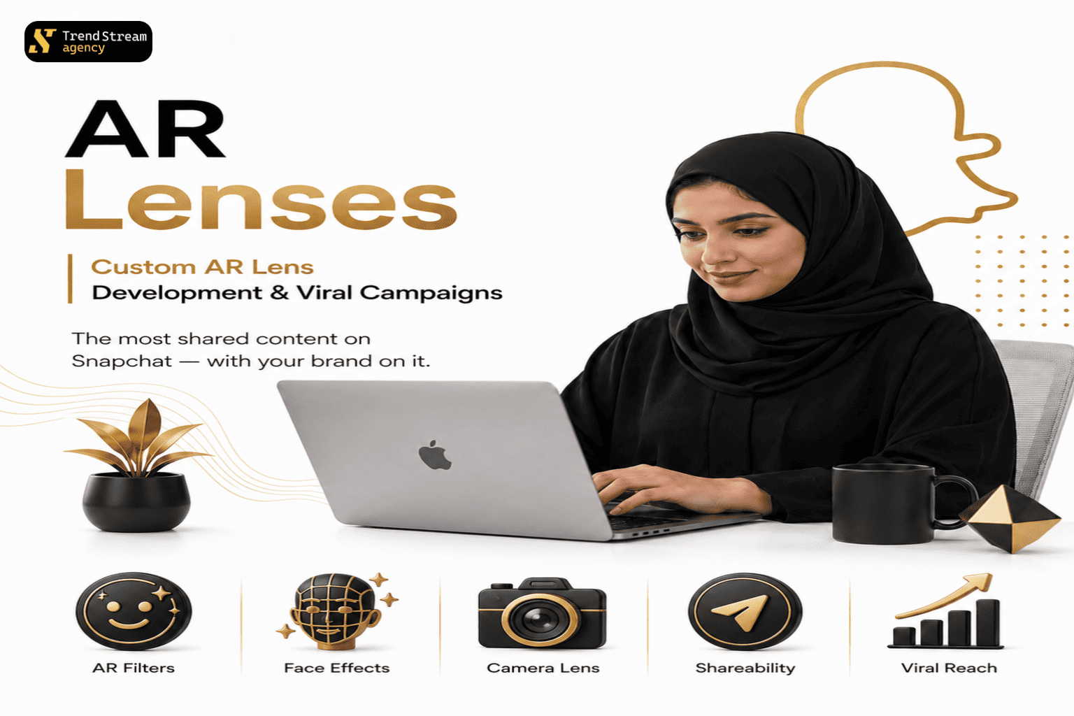 تطوير عدسات AR المخصصة والحملات الفيروسية