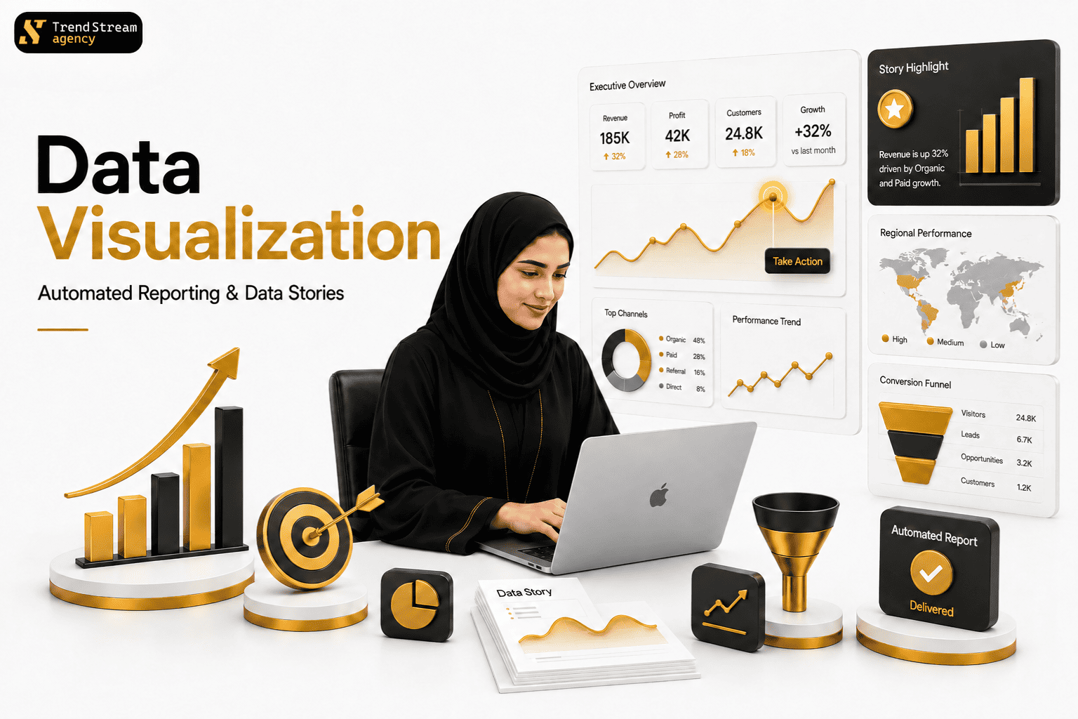 Automated Reporting and Data Stories — narrative insights and bilingual Arabic English reports