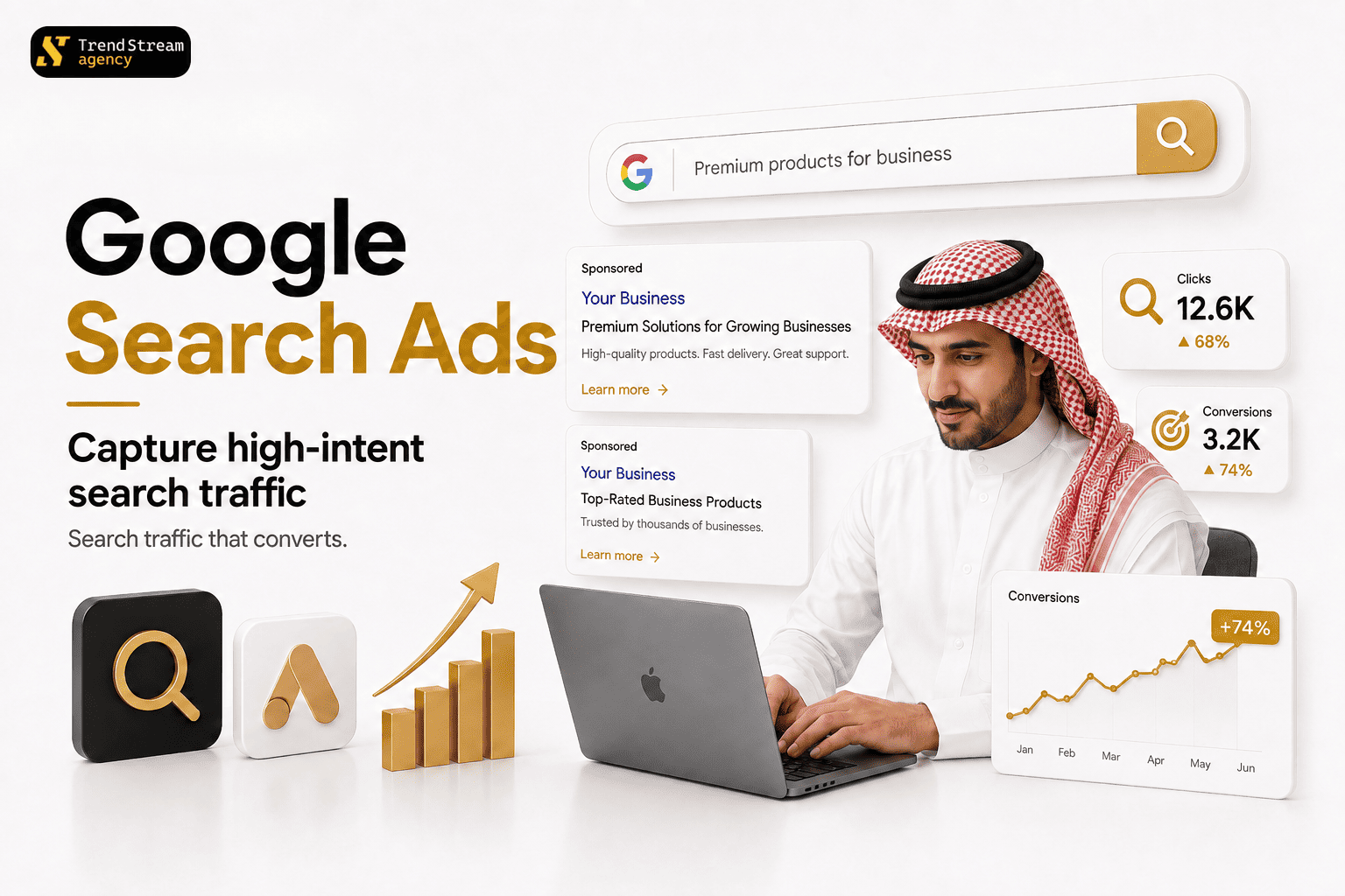 إدارة إعلانات البحث على جوجل لاستهداف الكلمات المفتاحية ذات النية العالية