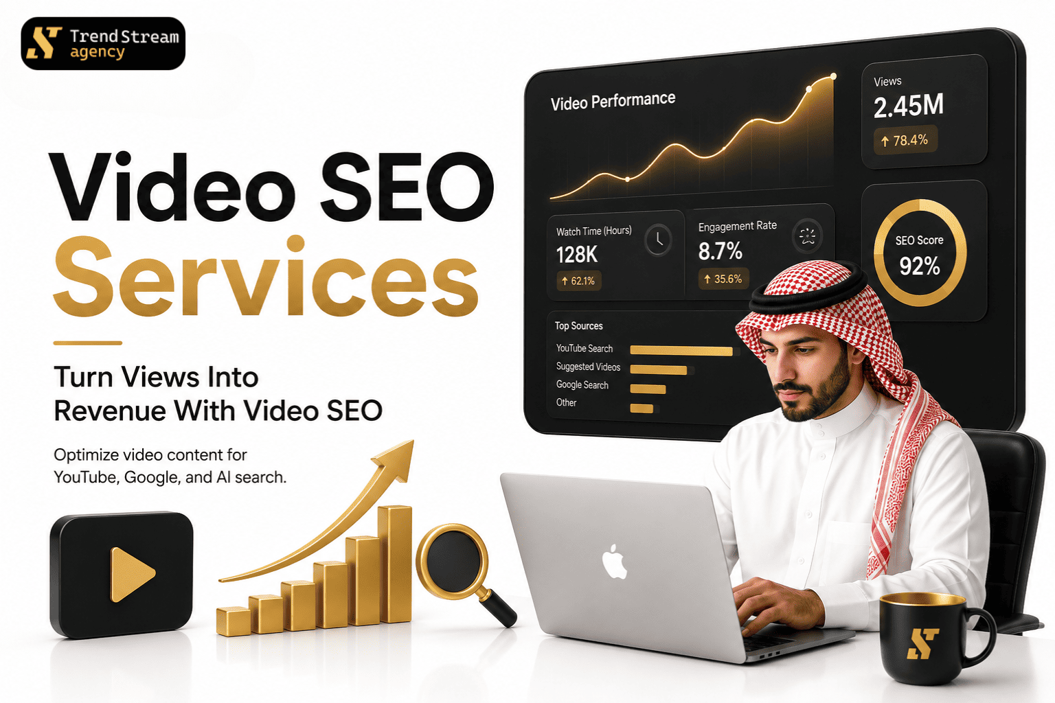 Ecommerce SEO Hero - Product ranking dashboard and organic revenue