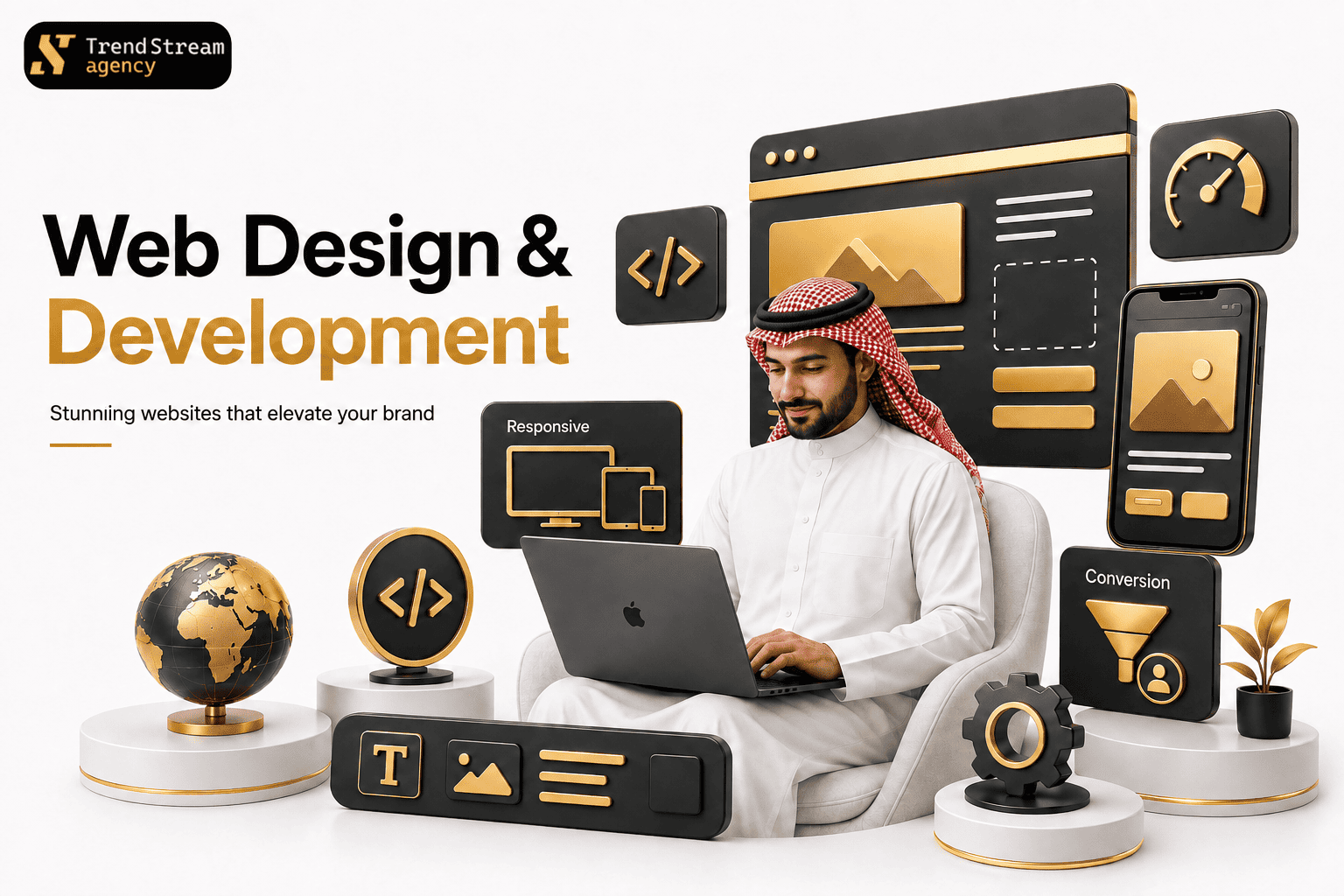Responsive website design mockup